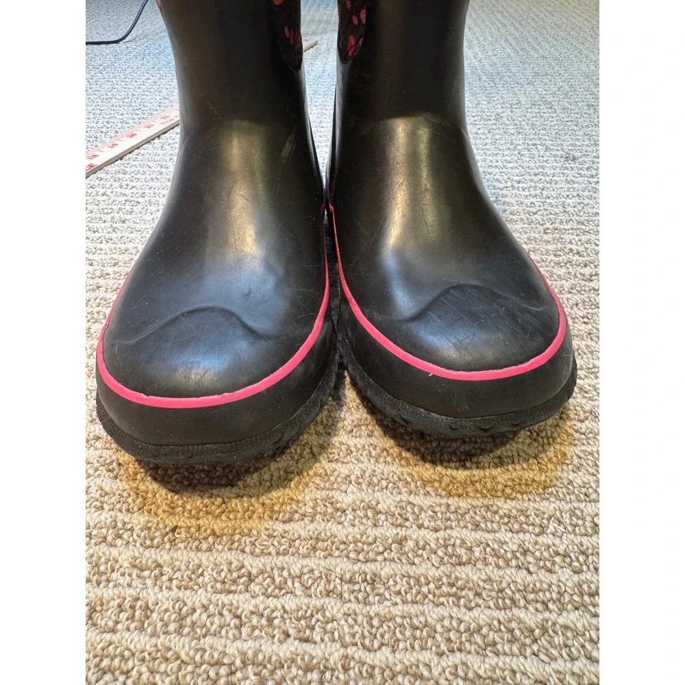 Bogs Kids Grasp Cattail Waterproof‎ Insulated Winter Boots Black Pink Youth 3